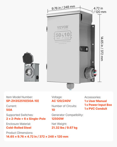 Vevor manual transfer switch - transfer,